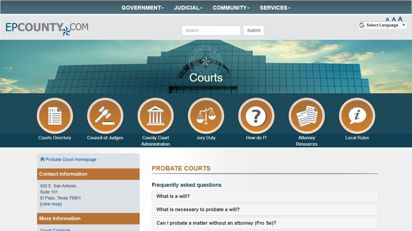 County of El Paso Texas - Courts